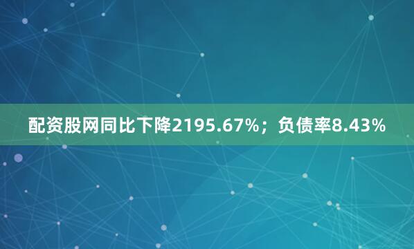 配资股网同比下降2195.67%；负债率8.43%