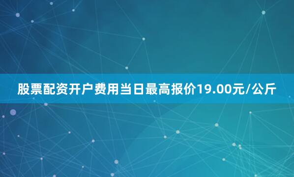 股票配资开户费用当日最高报价19.00元/公斤